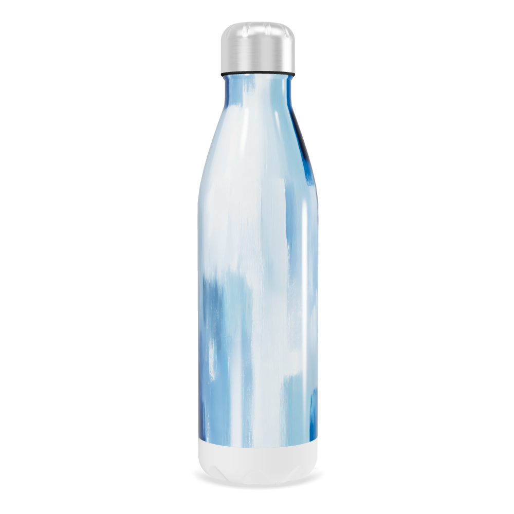 Garrafa Inox Pintura Azul Abstrata