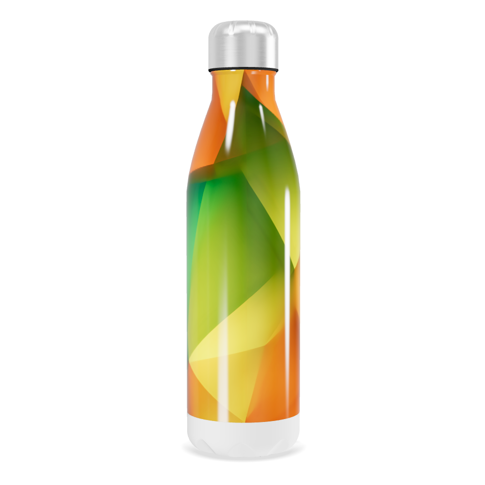Garrafa Inox - Colorida Verde e Amarela