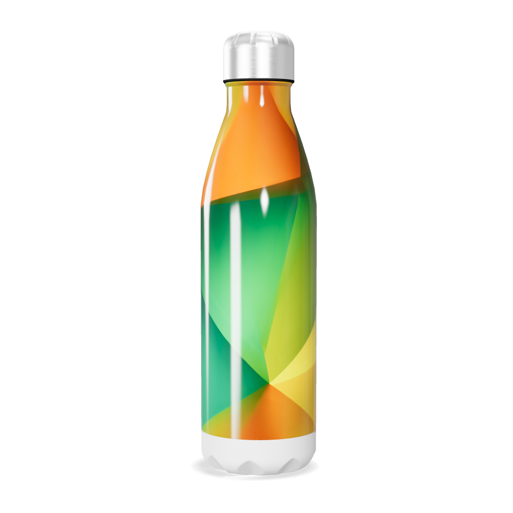 Garrafa Inox - Colorida Verde e Amarela