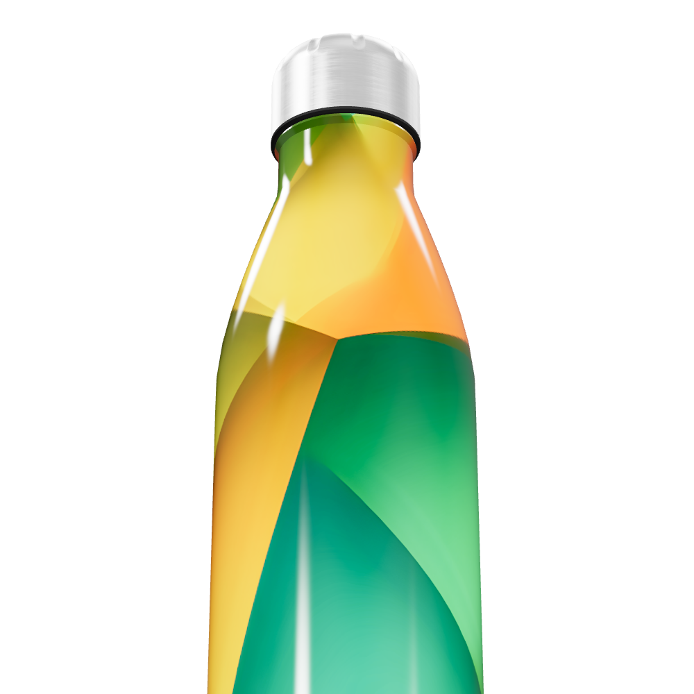 Garrafa Inox - Colorida Verde e Amarela