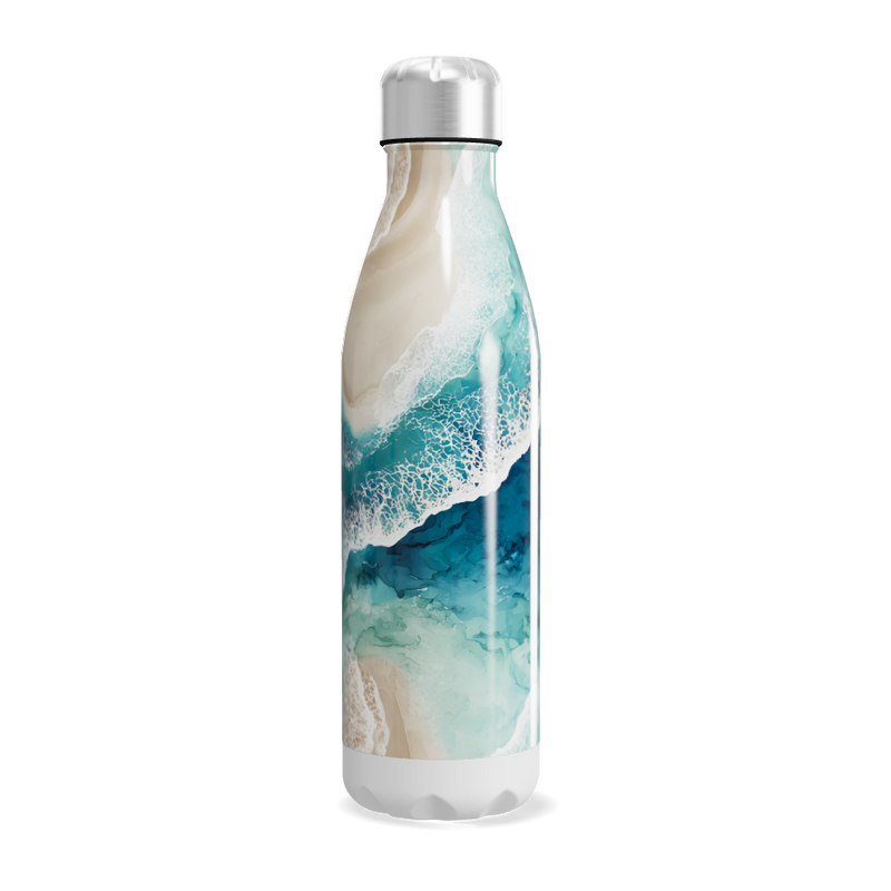 Garrafa Inox - Azul com Estampa Oceano