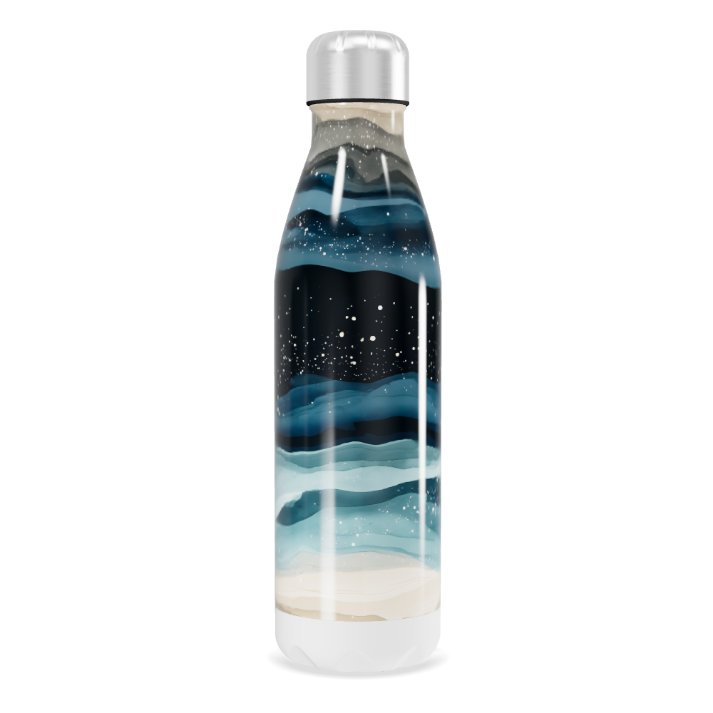 Garrafa Inox - Estampa Ondas Azul