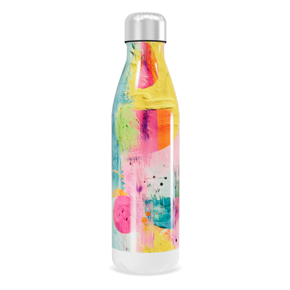 Garrafa Inox - Estampa Colorida Abstrata