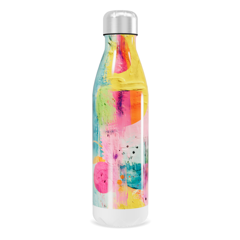 Garrafa Inox - Estampa Colorida Abstrata