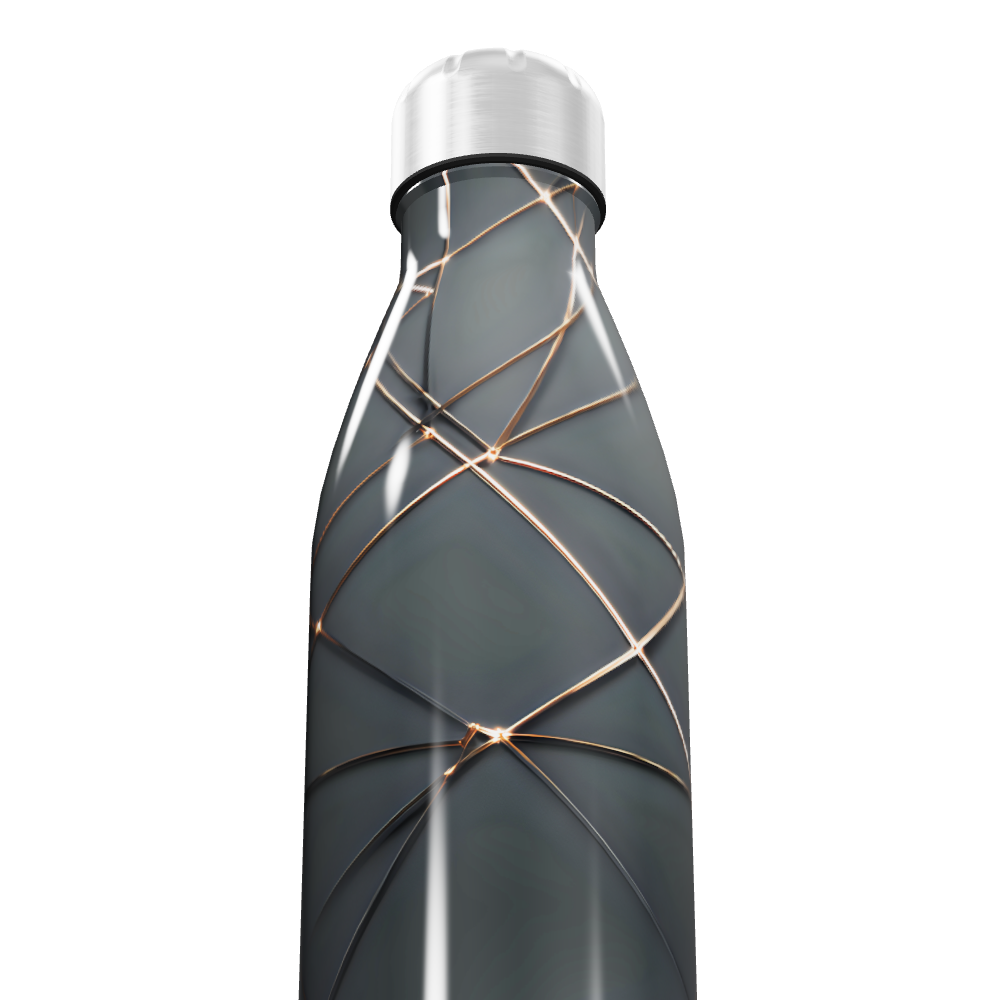 Garrafa Inox - Preto com Detalhes Cobre