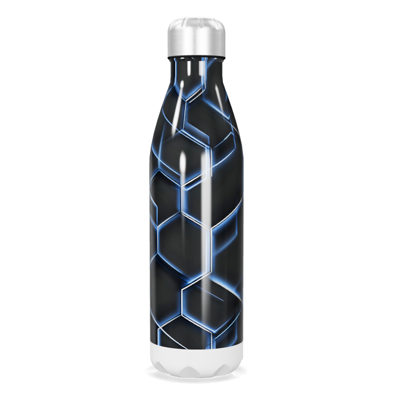 Garrafa Inox - Estampa Hexagonal Azul