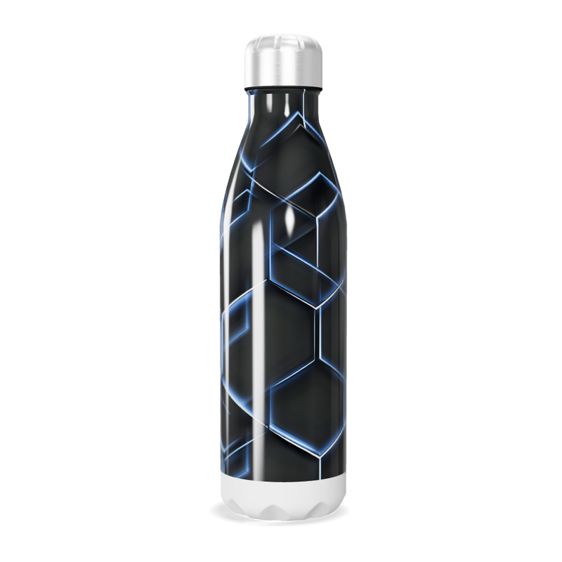 Garrafa Inox - Estampa Hexagonal Azul