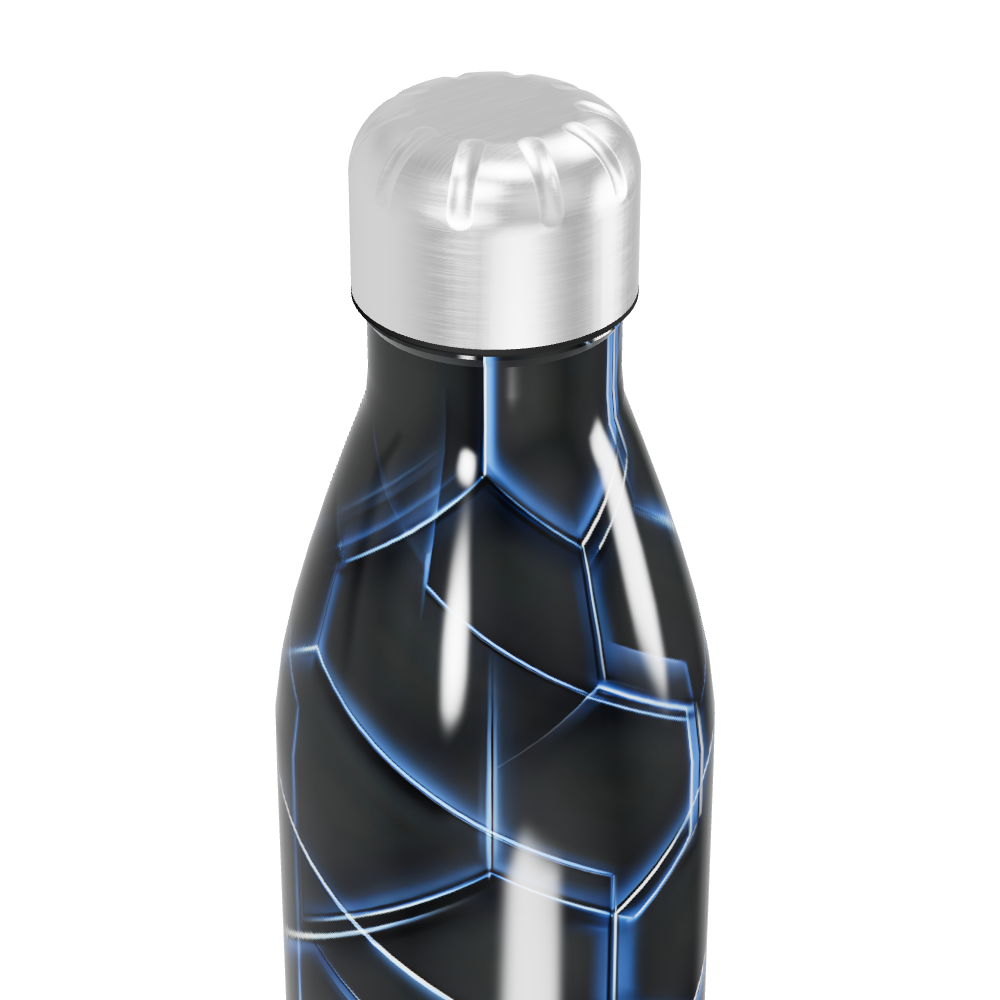 Garrafa Inox - Estampa Hexagonal Azul
