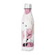Garrafa Inox - Floral Rosa e Branco