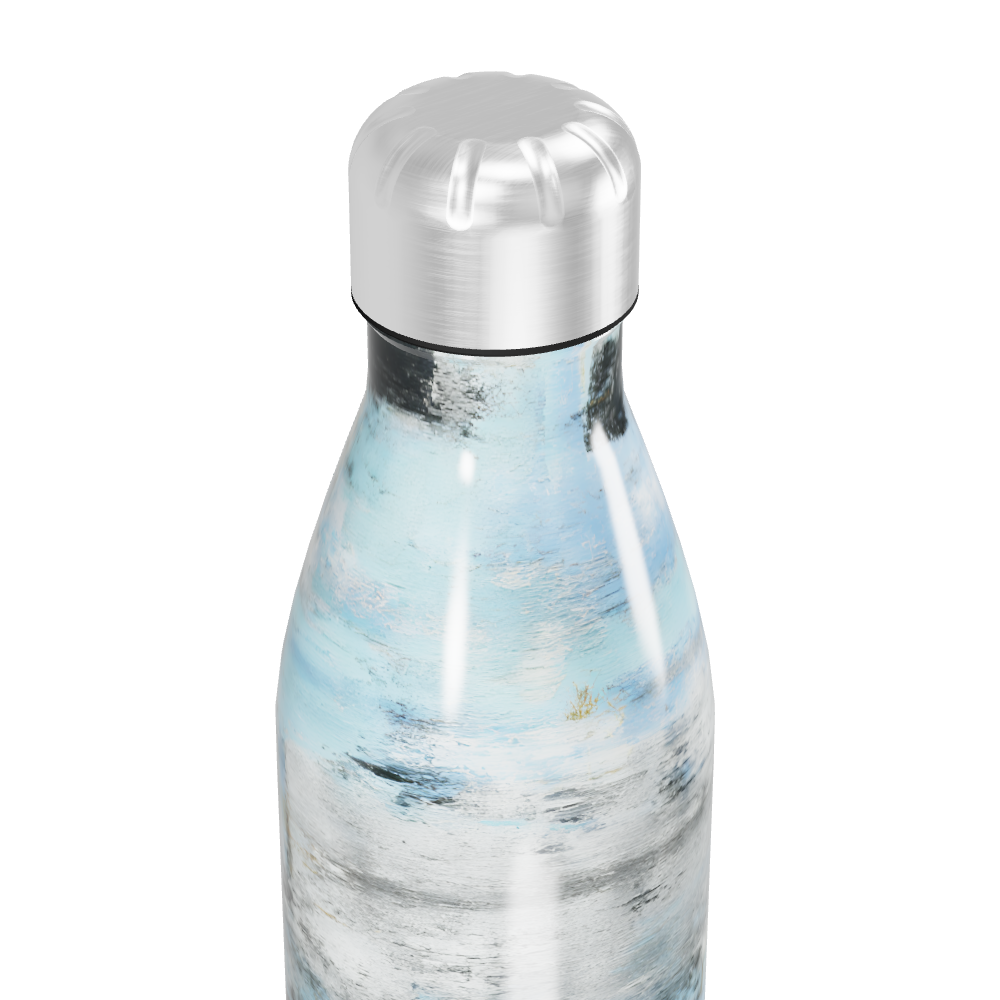 Garrafa Inox Pintura Abstrata Azul