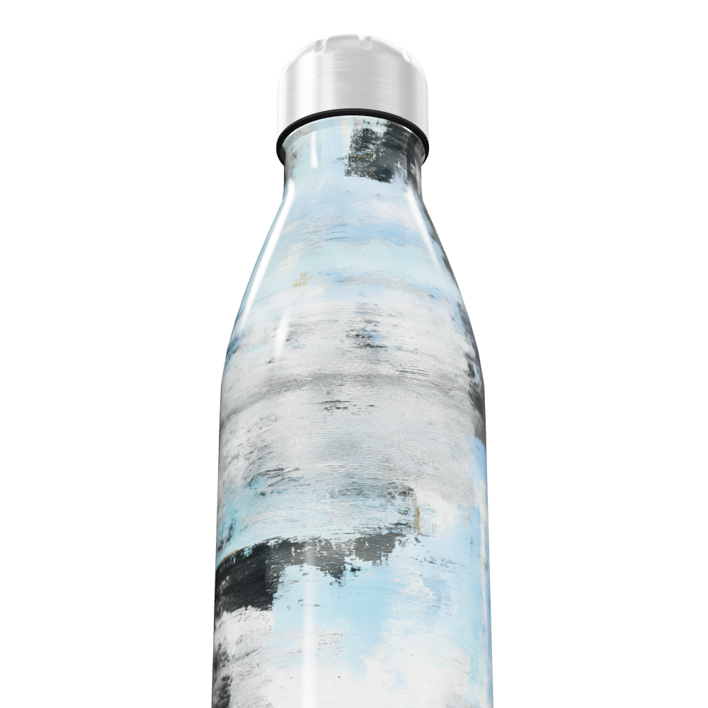 Garrafa Inox Pintura Abstrata Azul