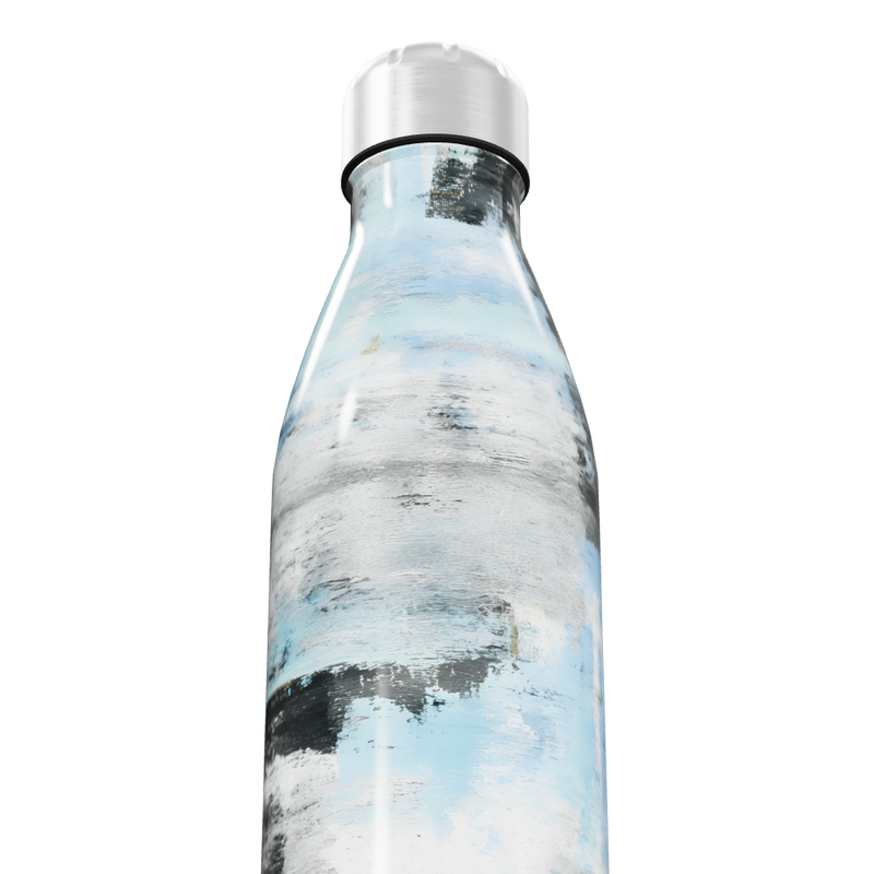 Garrafa Inox Pintura Abstrata Azul