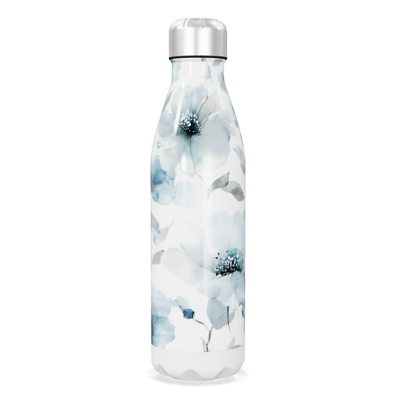 Garrafa Inox - Estampa Floral Azul