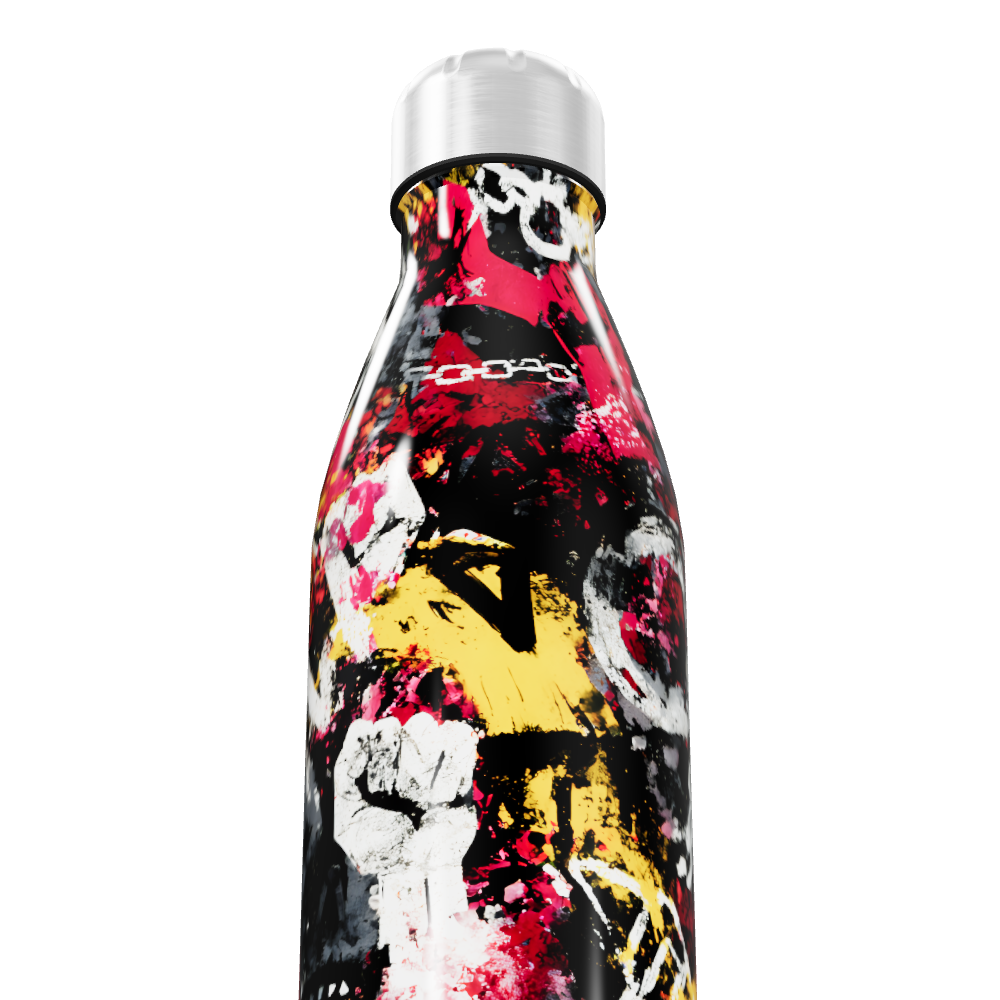 Garrafa Inox - Estampa Grafite Colorida