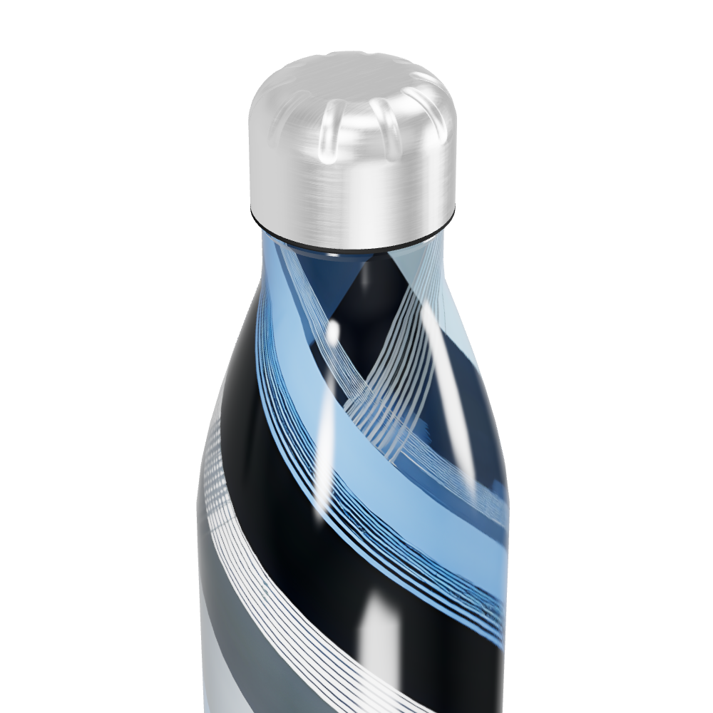 Garrafa Inox - Azul com Listras