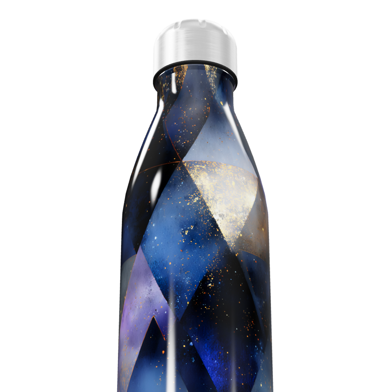 Garrafa Inox - Estampa Geométrica Azul