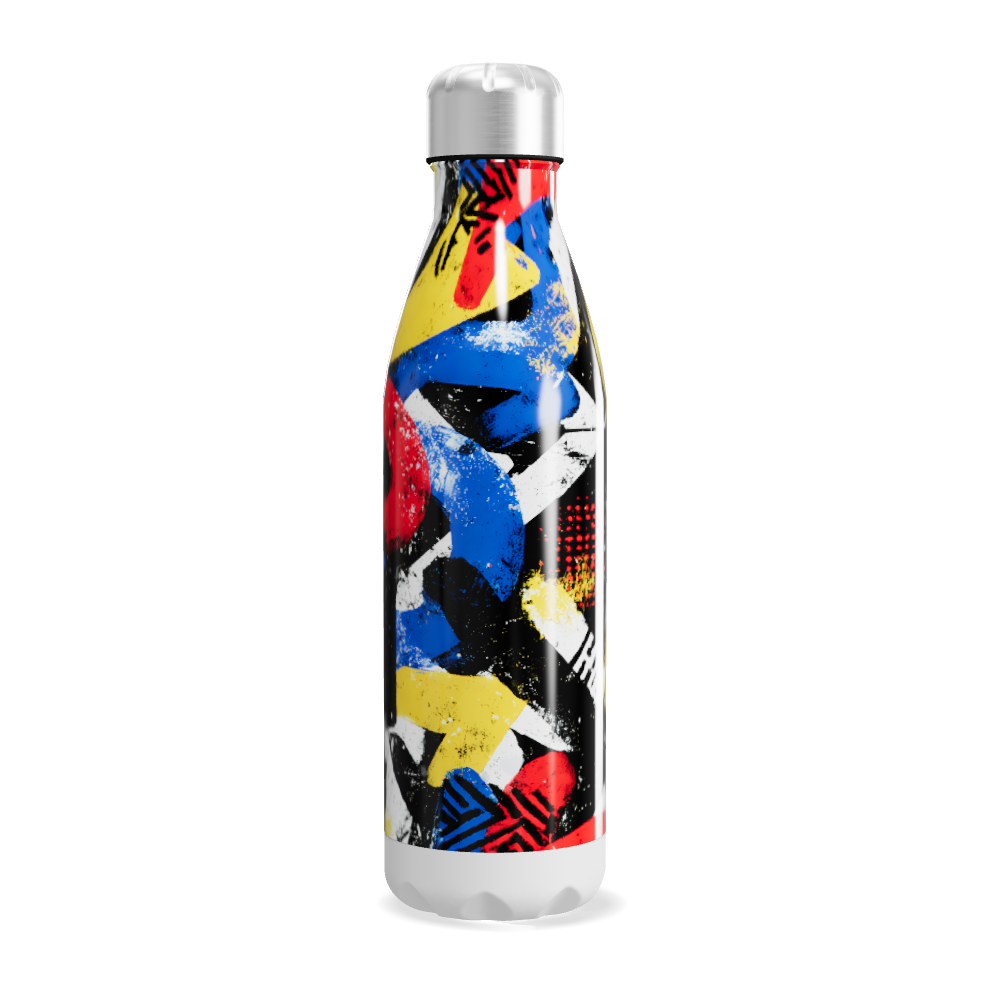 Garrafa Inox - Estampa Colorida Abstrata