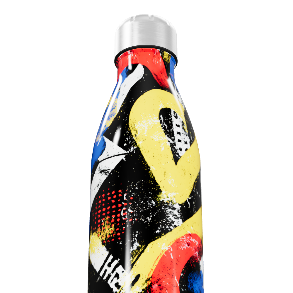 Garrafa Inox - Estampa Colorida Abstrata