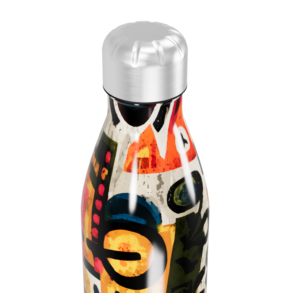 Garrafa Inox - Estampa Colorida Abstrata
