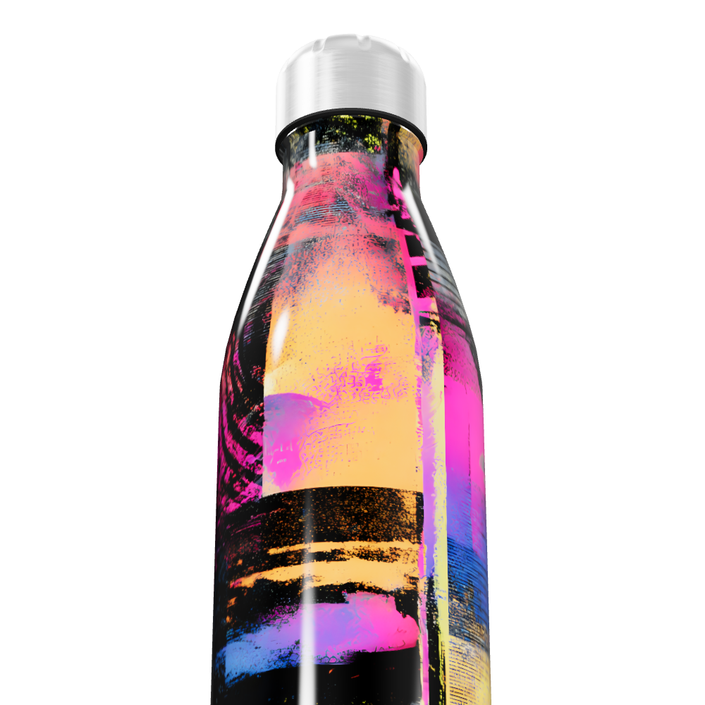 Garrafa Inox - Estampa Colorida Abstrata