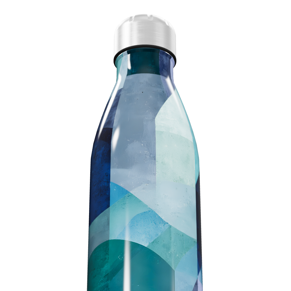 Garrafa Inox - Azul Geométrica