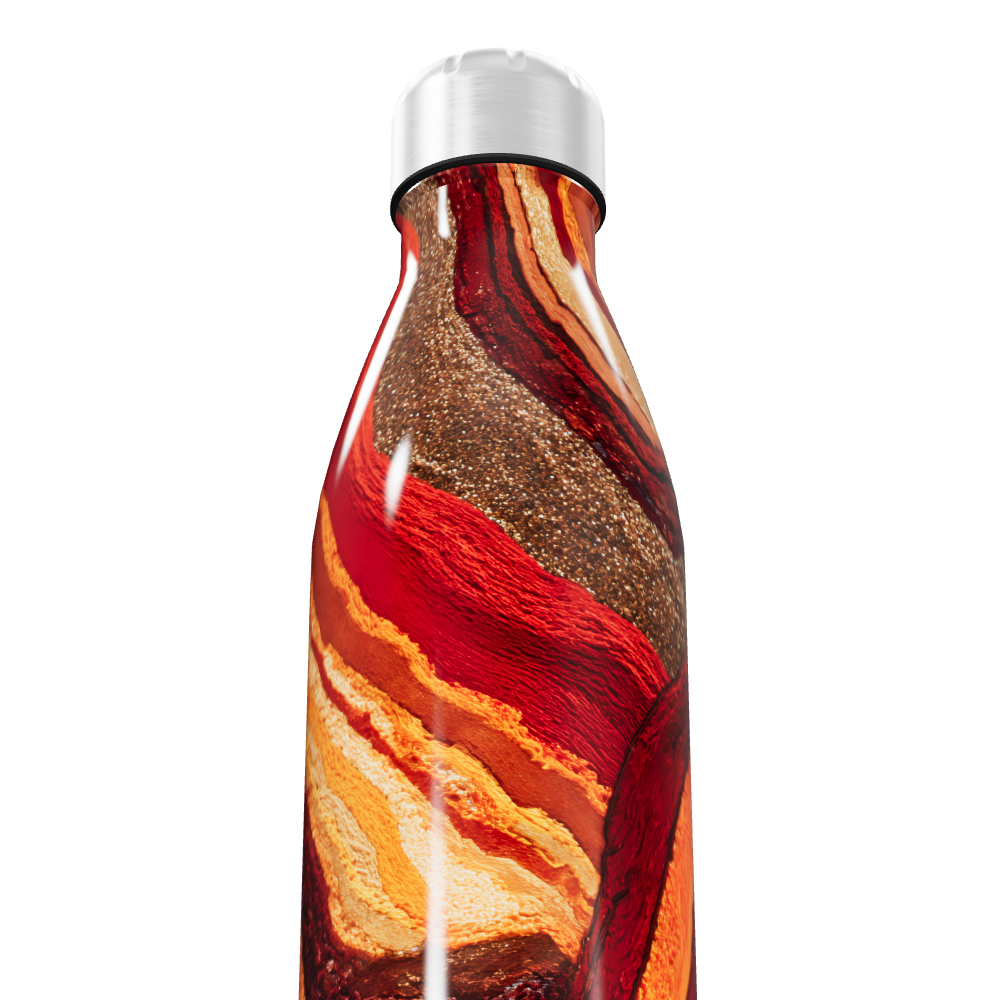 Garrafa Inox - Estampa Marmorizada Colorida
