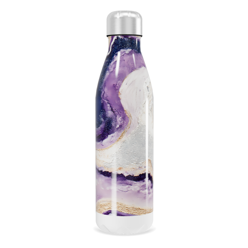 Garrafa Inox - Marmorizada Roxa e Branca