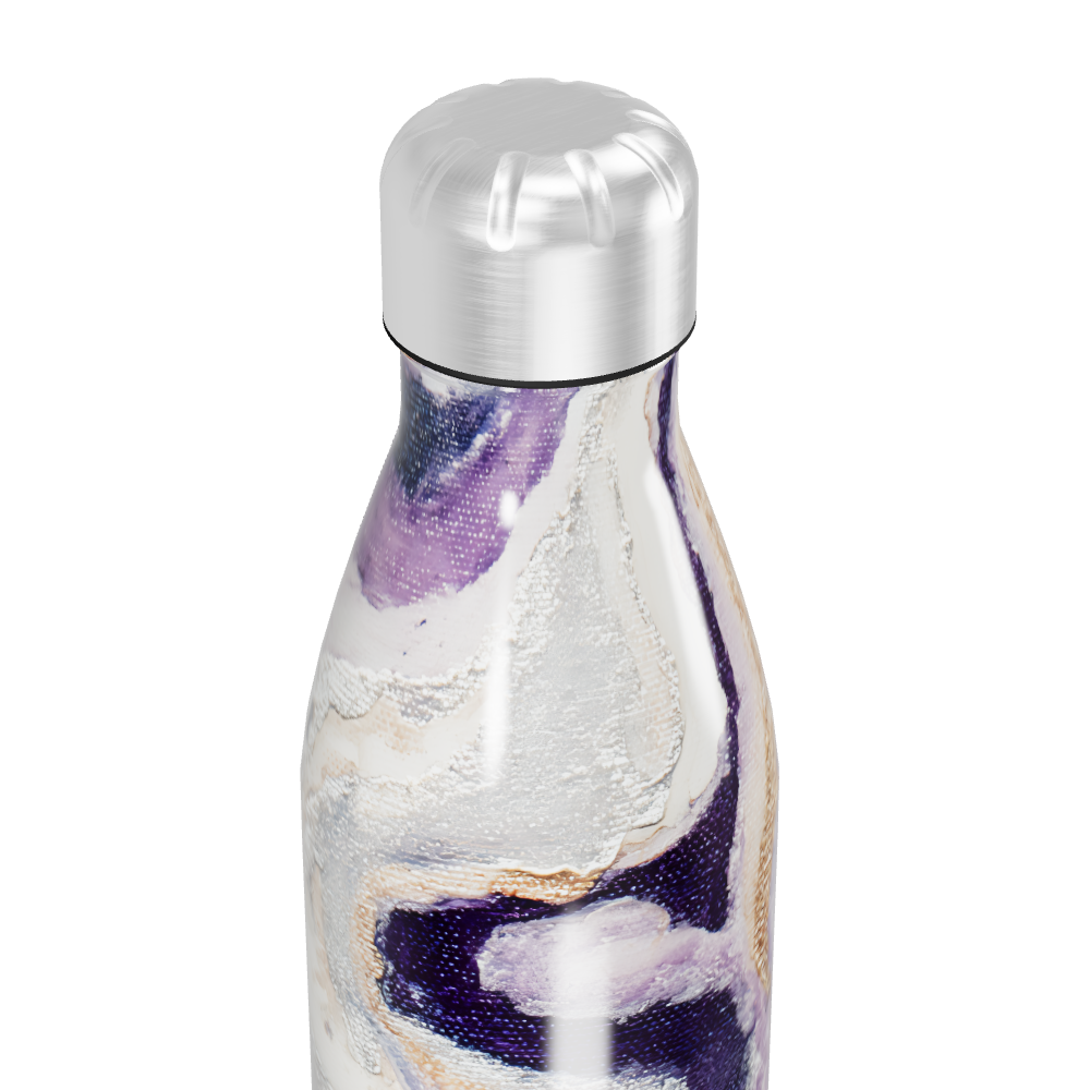 Garrafa Inox - Marmorizada Roxa e Branca