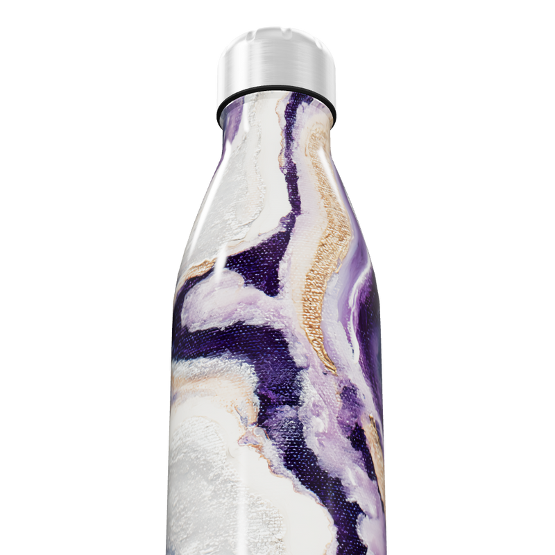 Garrafa Inox - Marmorizada Roxa e Branca