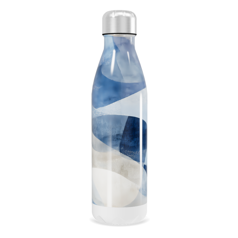 Garrafa Inox Azul - Design Geométrico