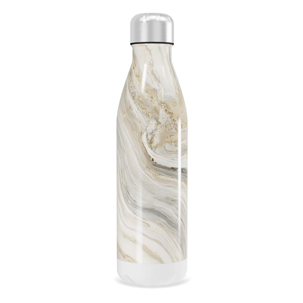 Garrafa Inox - Estampa Mármore Bege
