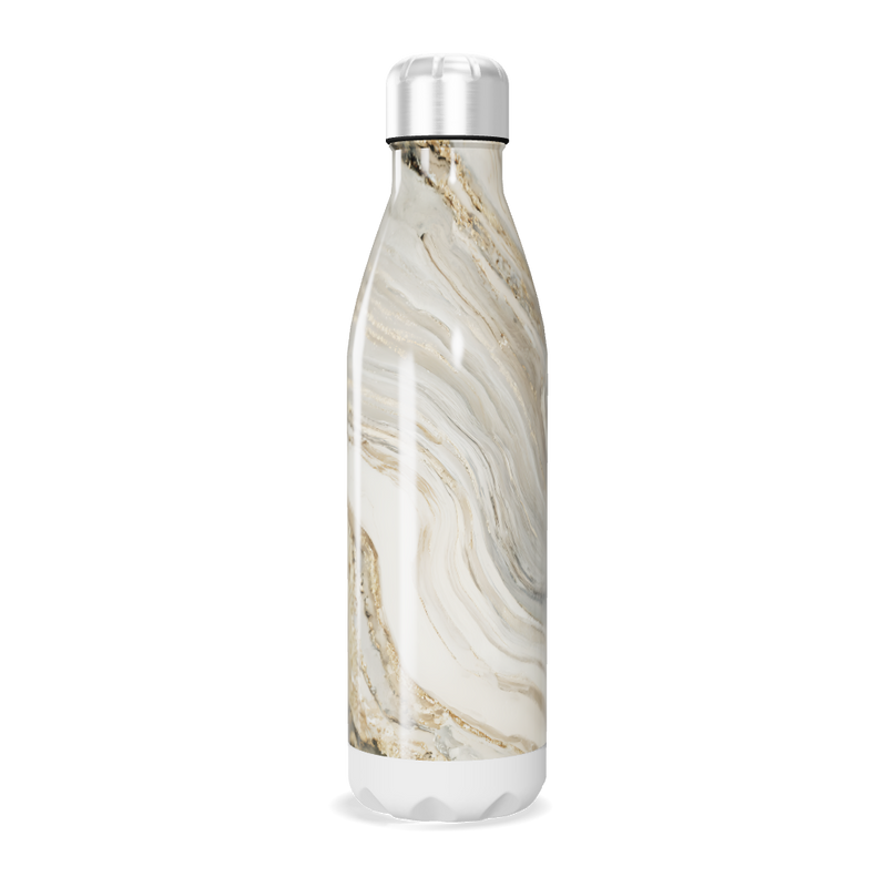 Garrafa Inox - Estampa Mármore Bege
