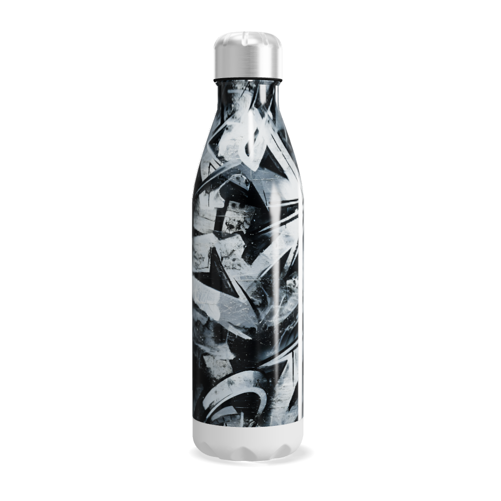 Garrafa Inox - Estampa Abstrata Preto e Branco