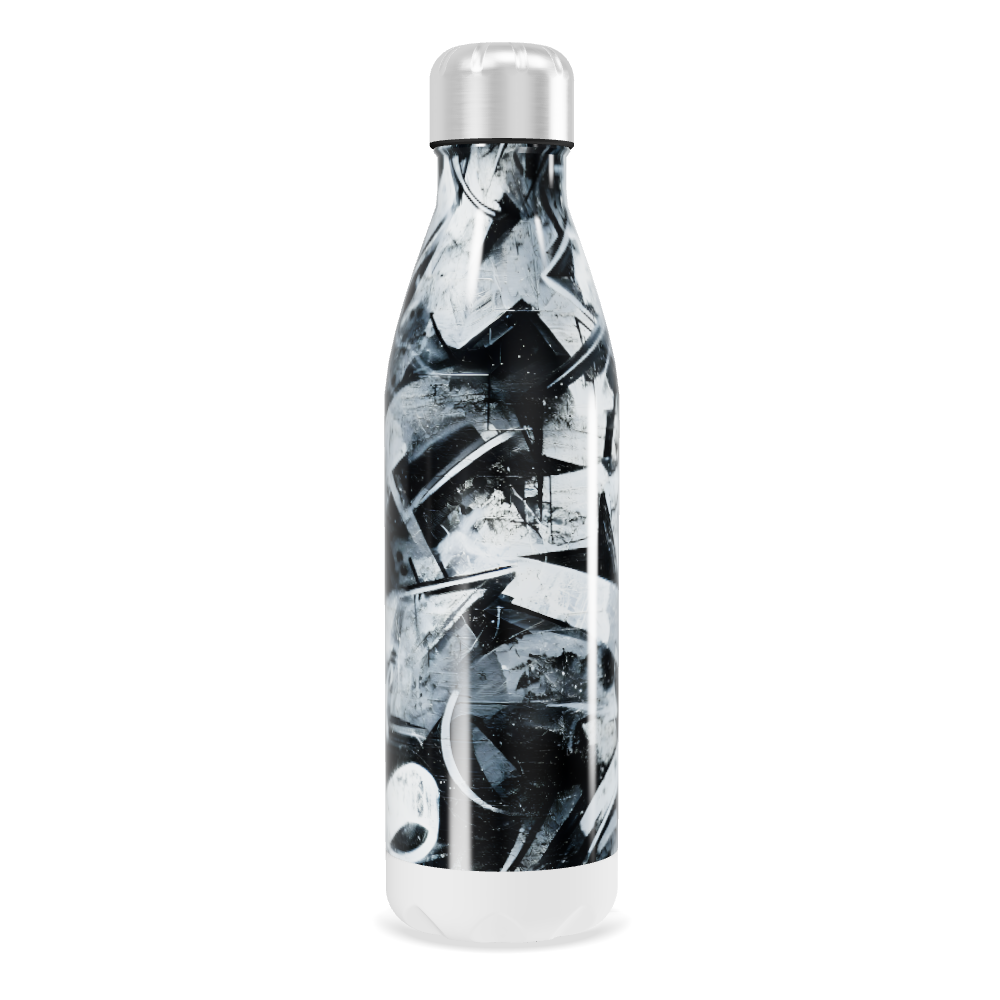 Garrafa Inox - Estampa Abstrata Preto e Branco