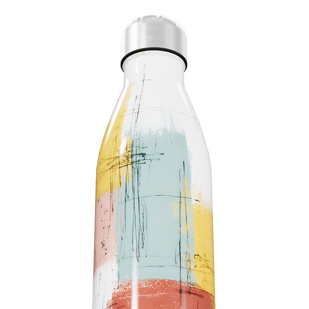 Garrafa Inox Colorida - Estampa Abstrata