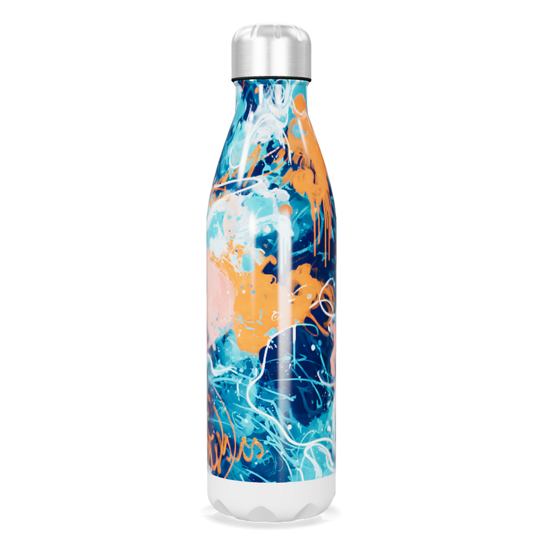 Garrafa Inox - Estampa Abstrata Colorida