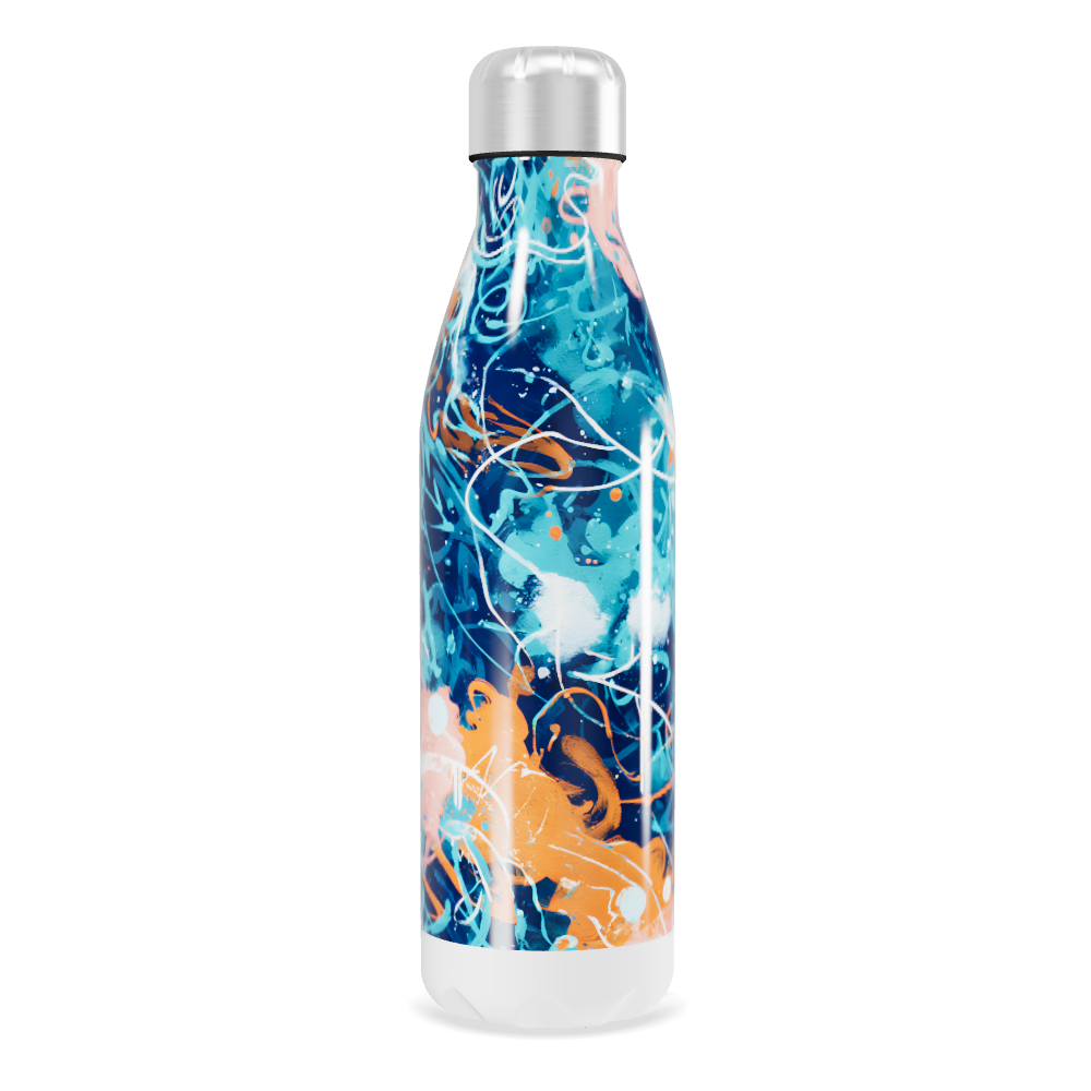 Garrafa Inox - Estampa Abstrata Colorida