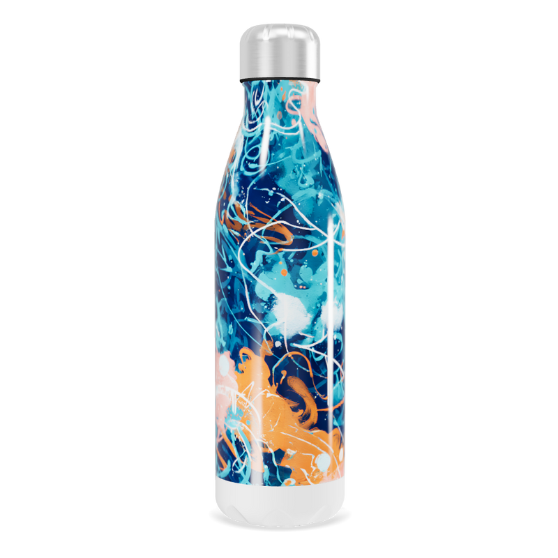 Garrafa Inox - Estampa Abstrata Colorida