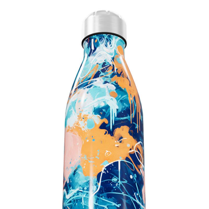 Garrafa Inox - Estampa Abstrata Colorida