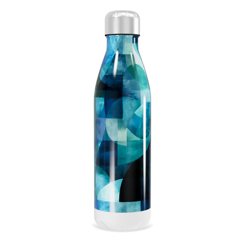 Garrafa Inox Azul - Estampa Abstrata