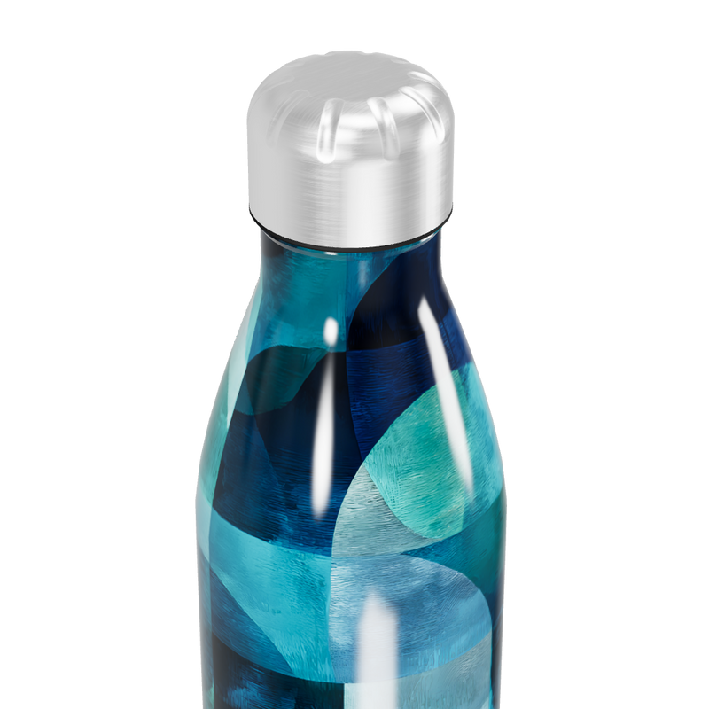 Garrafa Inox Azul - Estampa Abstrata