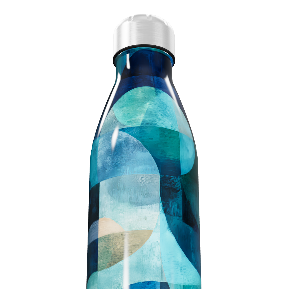 Garrafa Inox Azul - Estampa Abstrata