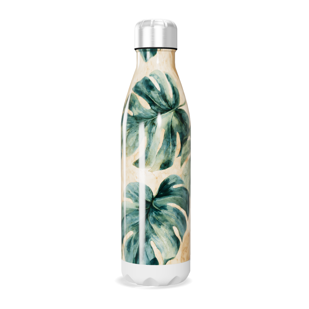 Garrafa Inox - Folhas Verde Tropical