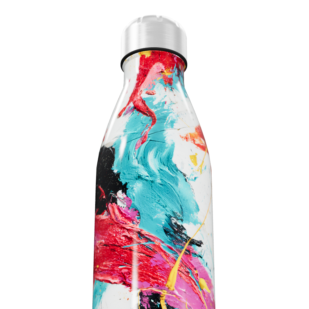 Garrafa Inox - Estampa Colorida Abstrata