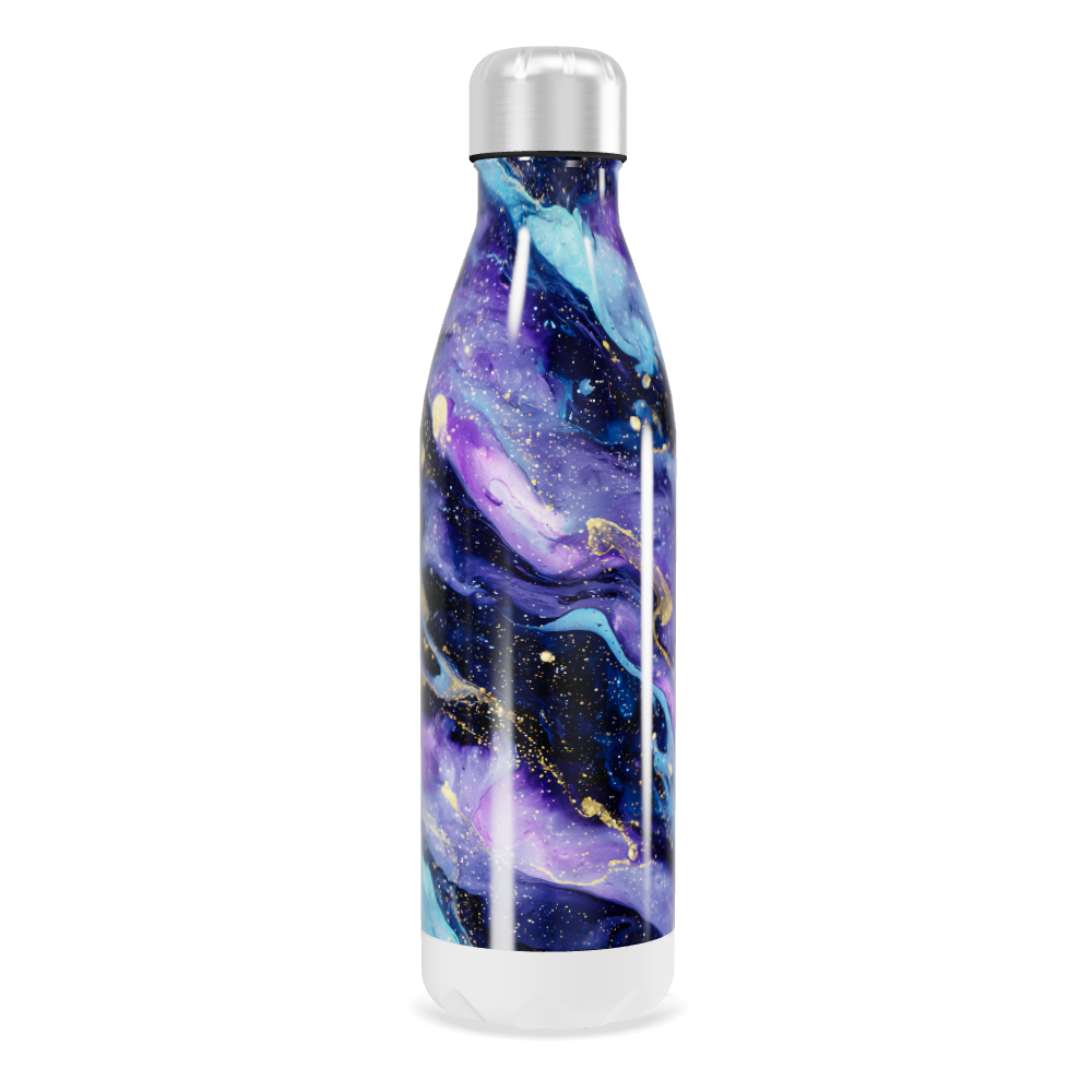 Garrafa Inox - Azul com Estampa Abstrata