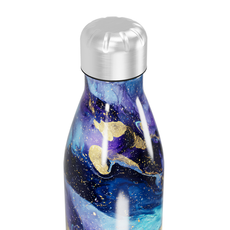 Garrafa Inox - Azul com Estampa Abstrata