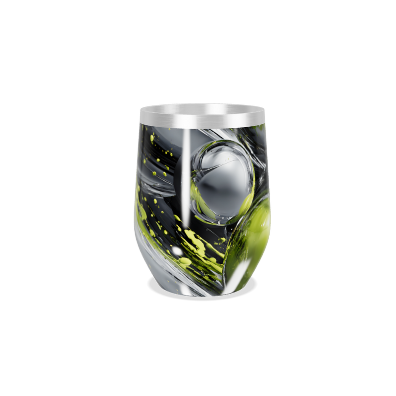 Copo Térmico Slim - Verde Abstrato Aço Inox