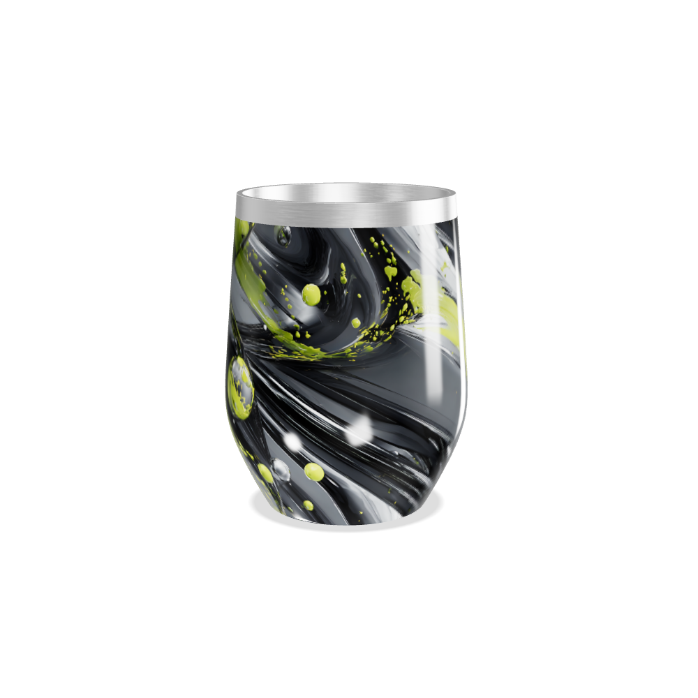 Copo Térmico Slim - Verde Abstrato Aço Inox