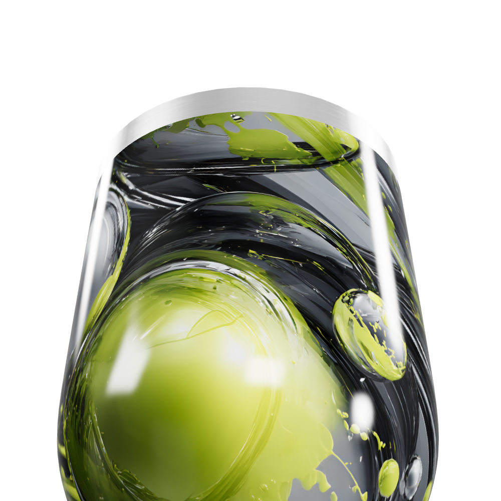 Copo Térmico Slim - Verde Abstrato Aço Inox