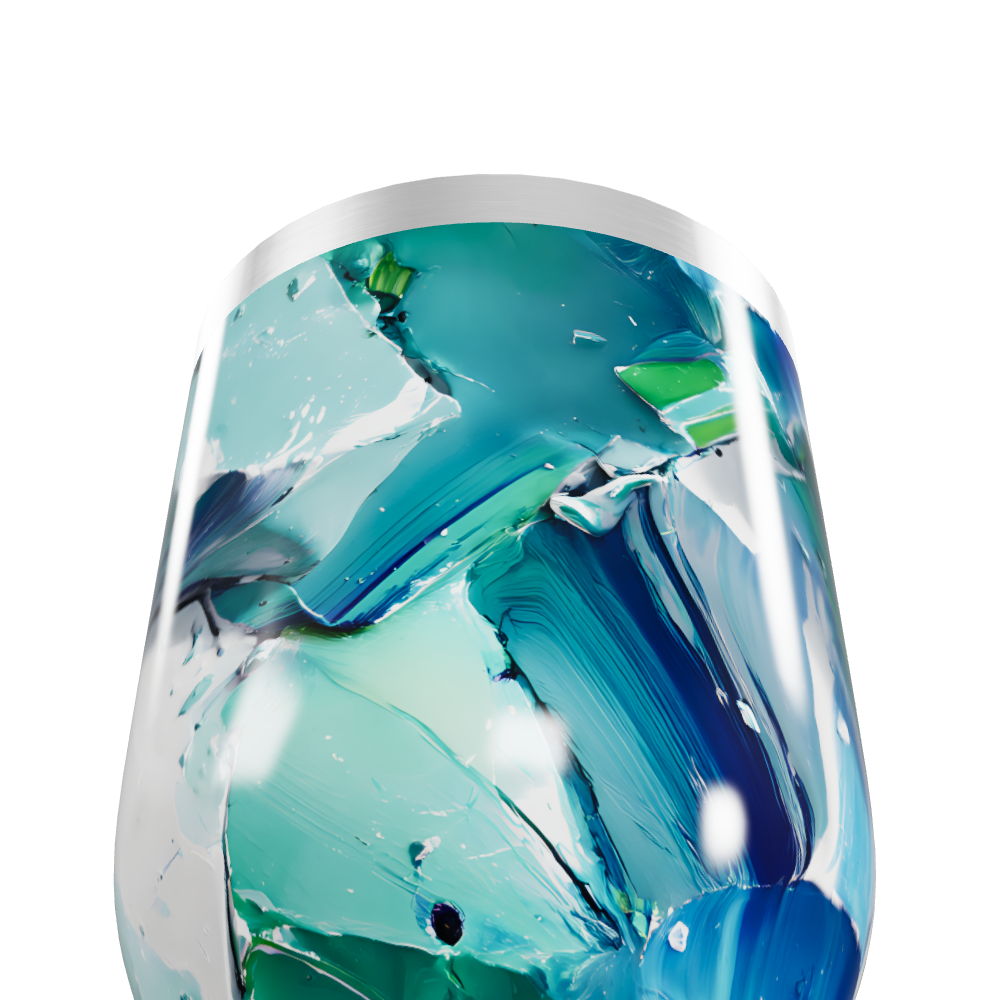 Copo Térmico Slim - Estampa Abstrata Azul